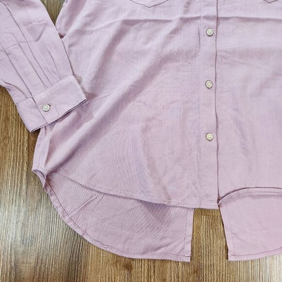 🔸️NWT Anthropologie BeachLunchLounge Wild Mauve "Arlie" Long Sleeve Top Large - Picture 7 of 9